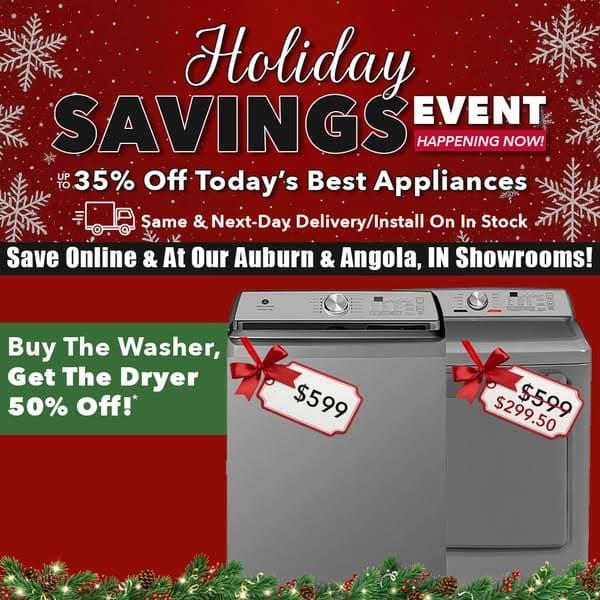 Holiday Deals 🎁 Save On New Laundry Appliances!