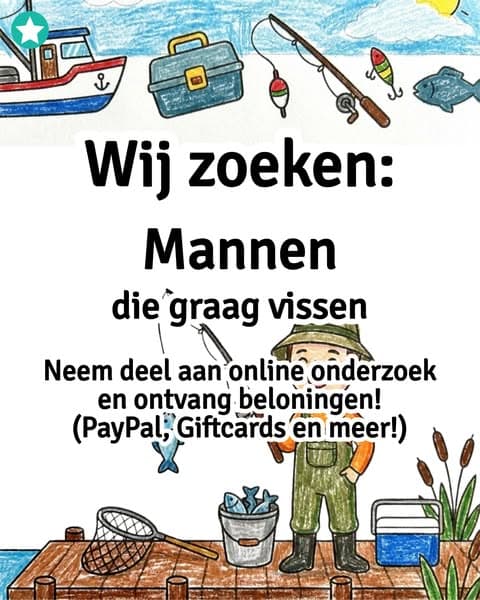 We zijn op zoek naar mannen die graag vissen. Je mag houden wat je krijgt!