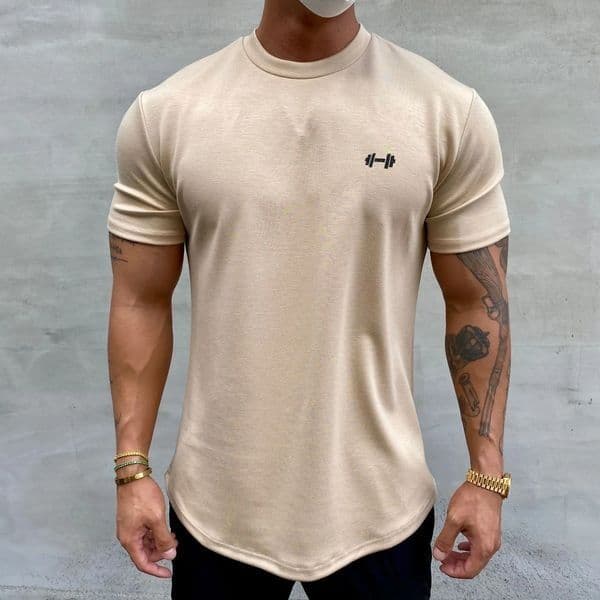 Stretchig sport-t-shirt i bomull