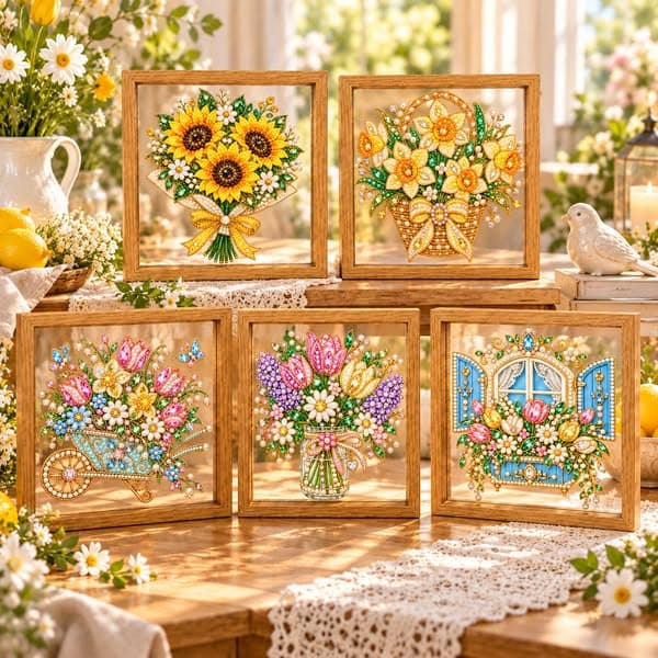 New Sparkling Clear Acrylic Pearl & Diamond Art Kits🔥On Sale🔥