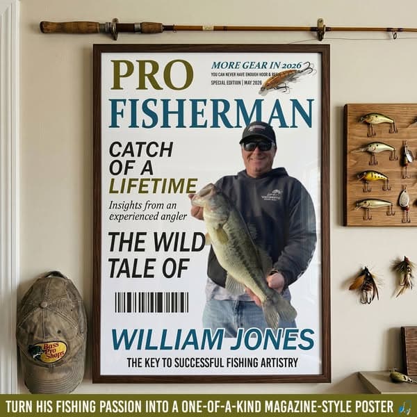 Pro Fisherman More Gear Newspaper Style - Personalized Poster