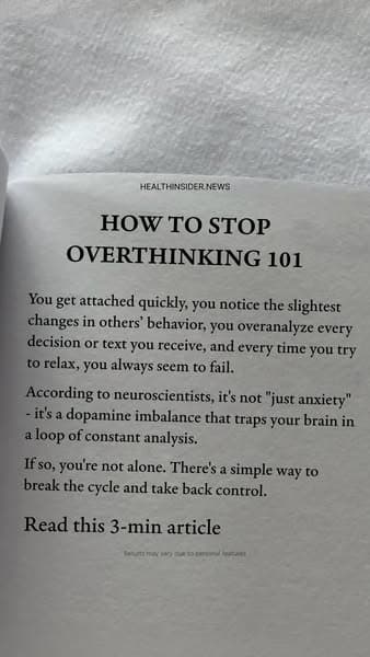 How To Stop Overthinking 101