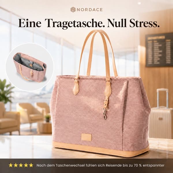 Zartrosa Shopper Für Flughafentage Mit Weniger Stress Beim Reisen Unterwegs