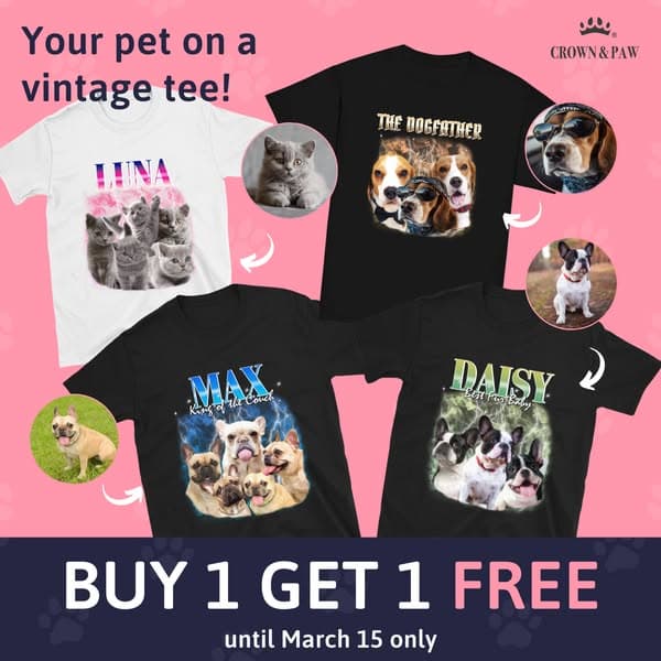 Buy 1 Pet Tee, Get 1 FREE 🐾