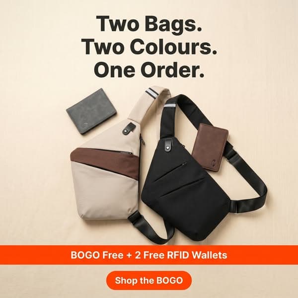 Two Bags. Two Colours. BOGO Free.