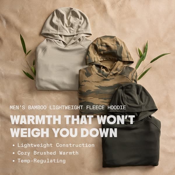 Men’s Bamboo Lightweight Fleece Hoodie