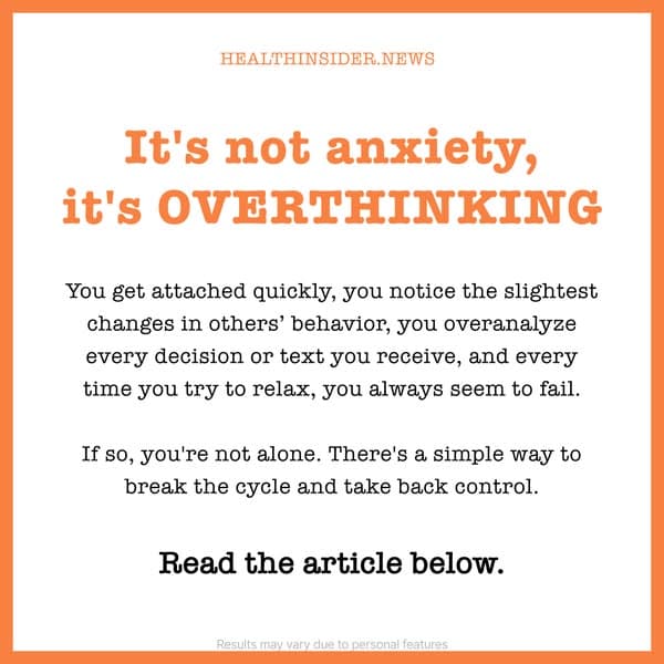 It's not anxiety, It's OVERTHINKING