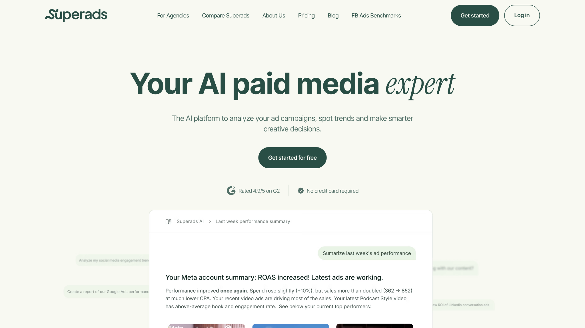 Superads homepage