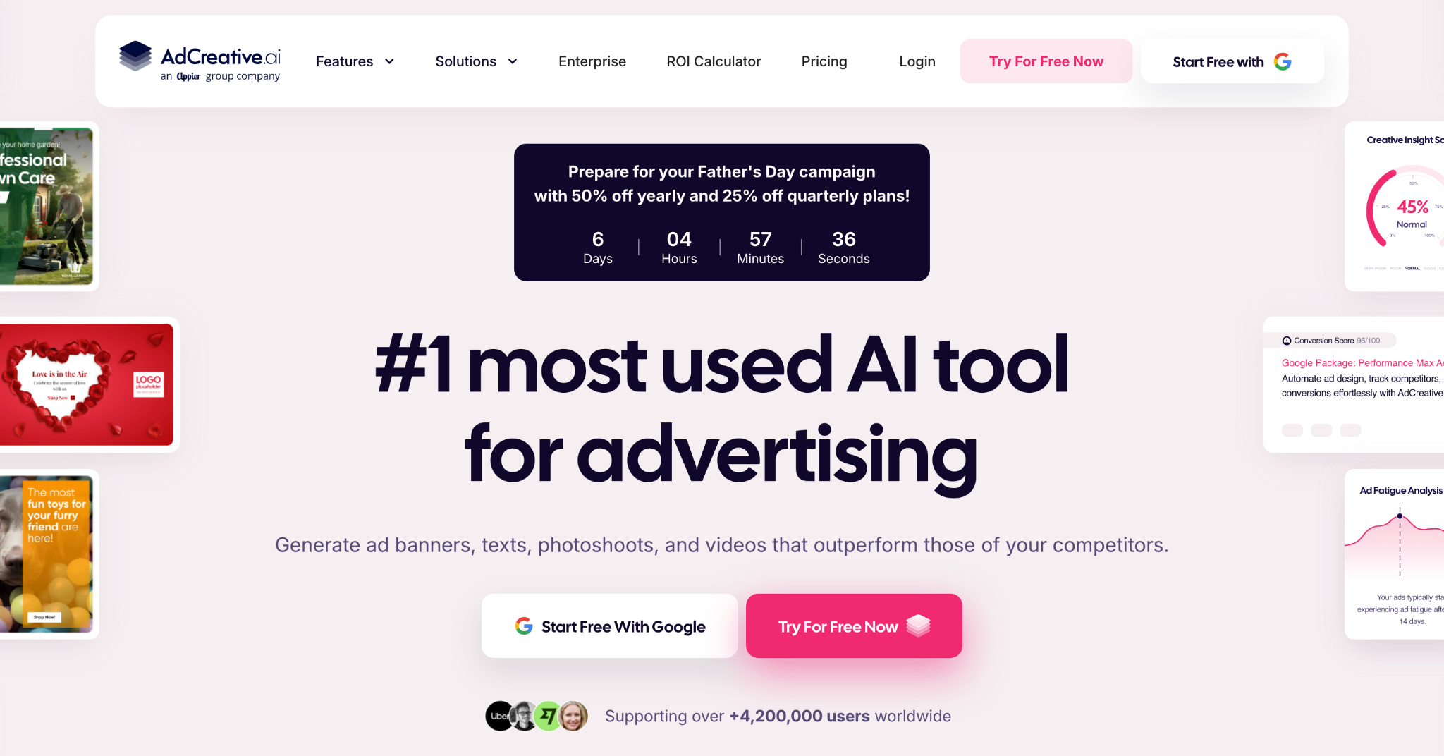 AdCreative.ai homepage