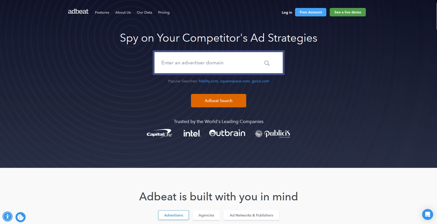 Adbeat homepage