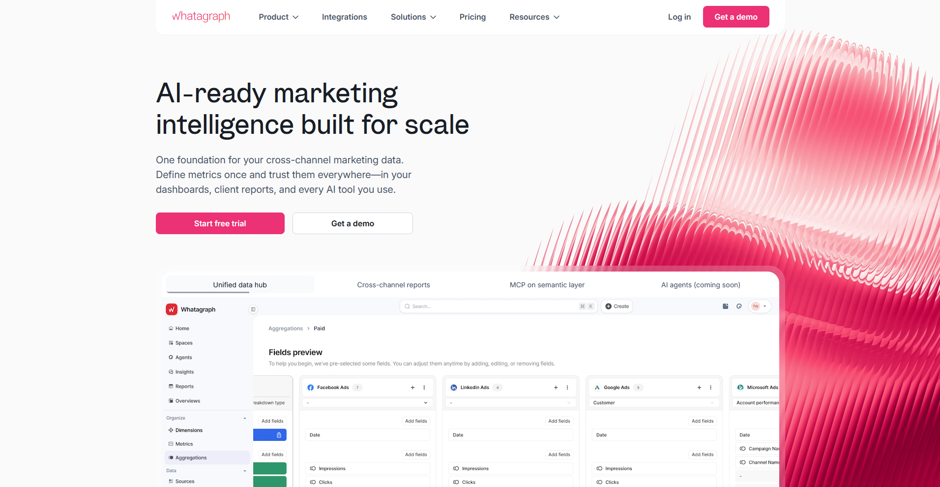 Whatagraph homepage