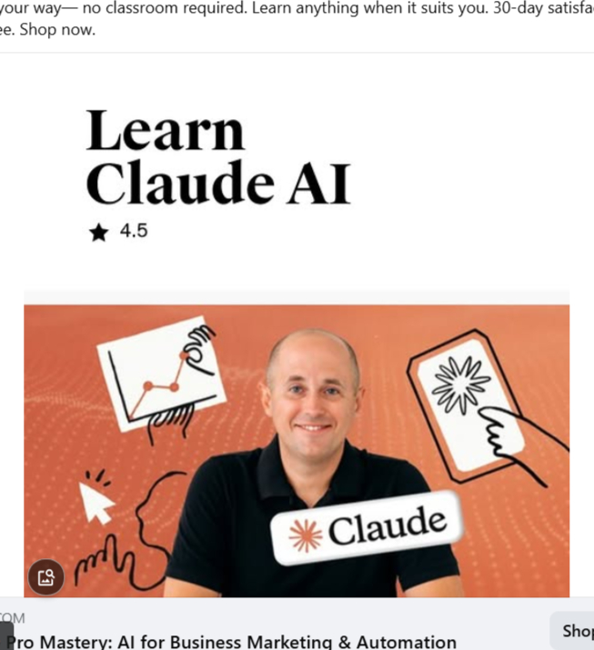 Example retargeting ad in a Facebook feed