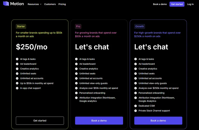 Motion pricing