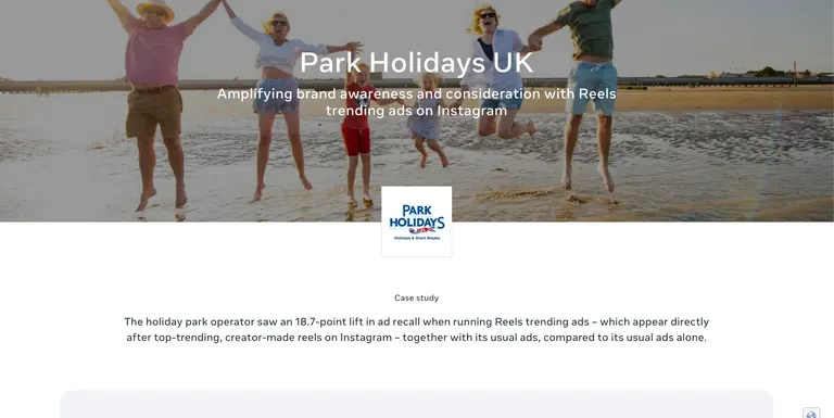 Park Holidays case study screenshot