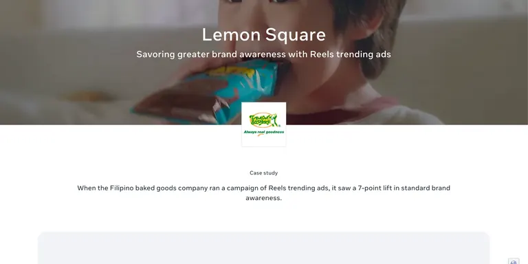 Lemon Square Facebook case study screenshot