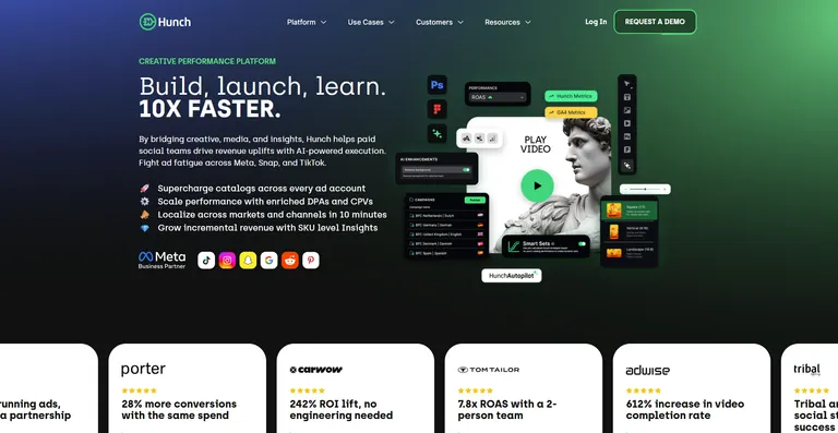 Hunch homepage