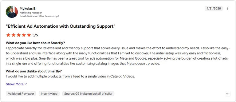 Review by Mykolas B. on G2
