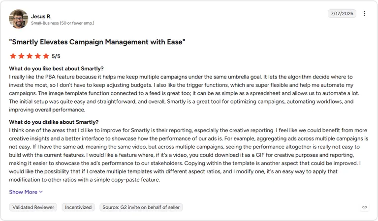 Review by Jesus R. on G2