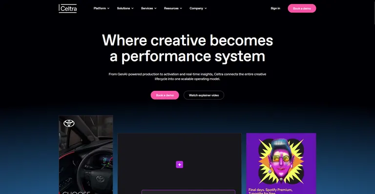 Celtra homepage