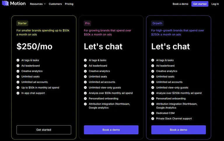Motion pricing