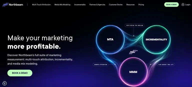 Screenshot of Northbeam homepage.