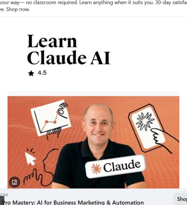 Example retargeting ad in a Facebook feed