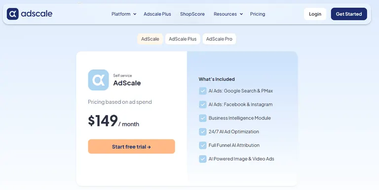 AdScale pricing