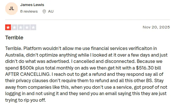 Birch review on Trustpilot by James Lewis.